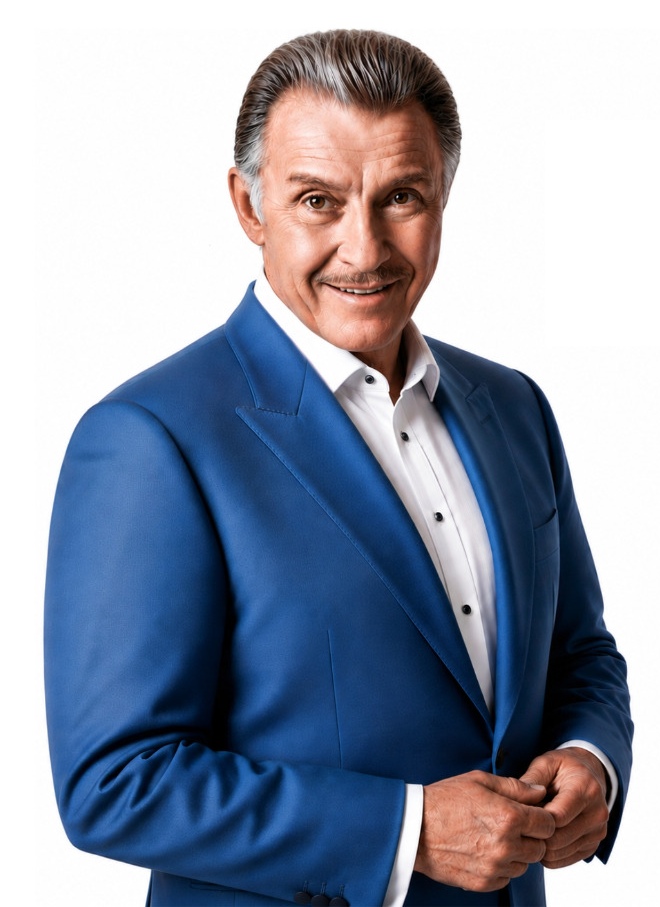 Berater im blauen Anzug